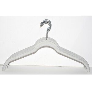 10 Container Store Slim Velvet Shirt Hangers in Linen (Chrome Hook)
